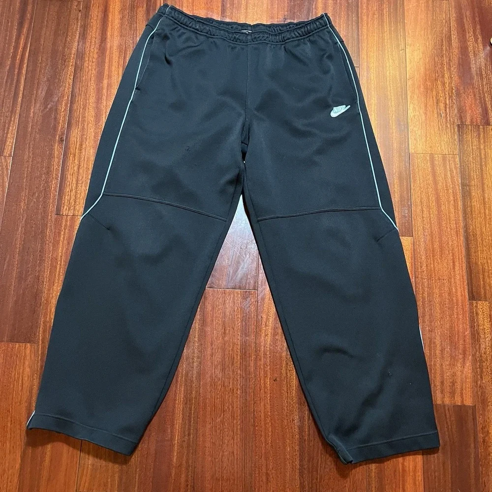 Vintage Nike Track Pants Joggers Mens XXL Blue Polyeste Warm Up Zip Ankle 90's *